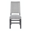  Elements International Condesa Grey MDCD300FSC Fabric Back Side Chair IMAGE 1