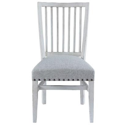 Elements International Condesa White Wing Slat Side Chair IMAGE 1