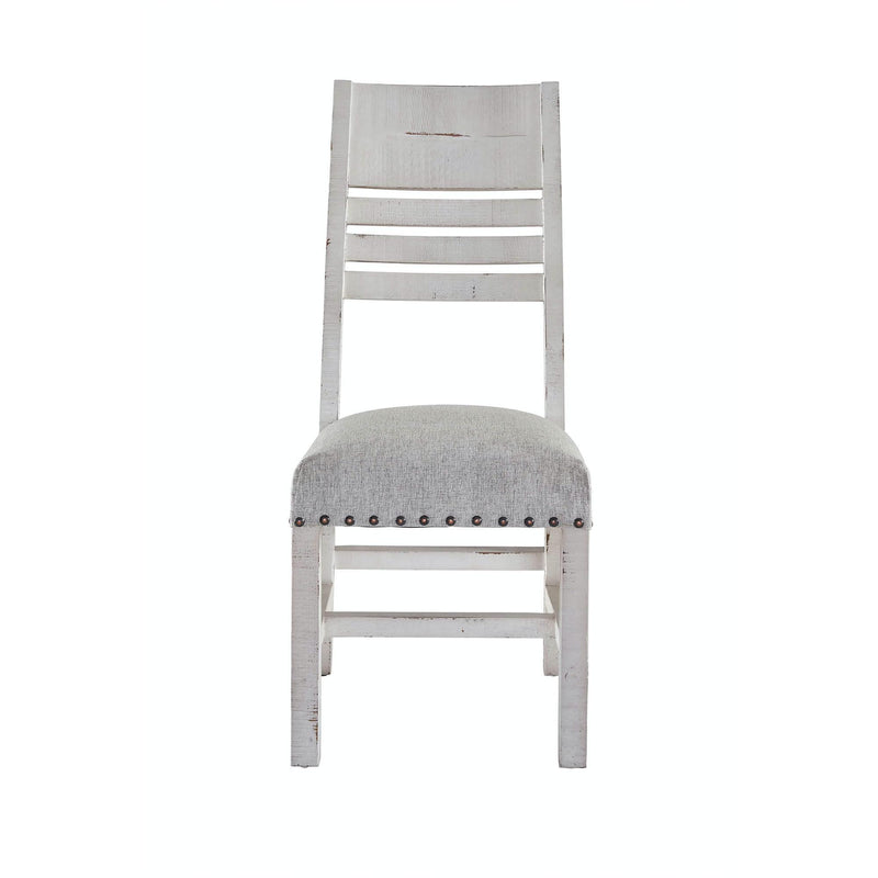  Elements International Condesa White Wooden Back Side Chair IMAGE 1