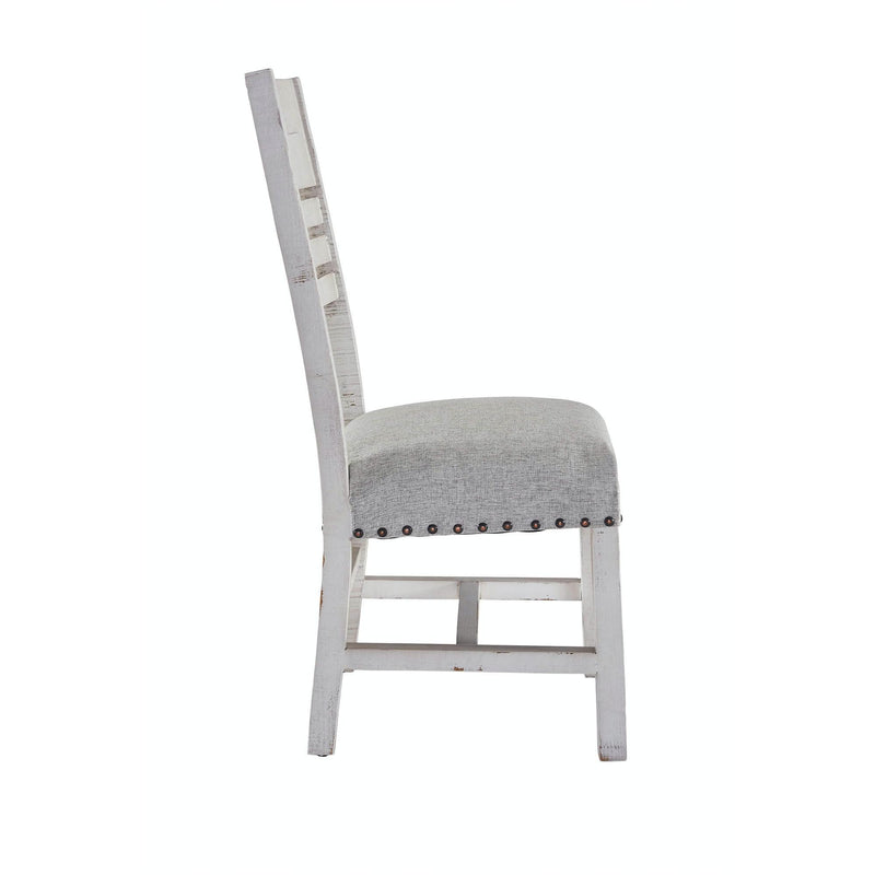  Elements International Condesa White Wooden Back Side Chair IMAGE 2