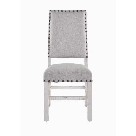  Elements International Condesa White Fabric Back Side Chair IMAGE 1