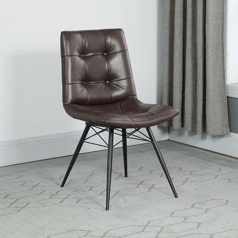 Coaster Furniture Aiken 107853 Upholstered Dining Side Chair - Brown (Set of 4) IMAGE 9