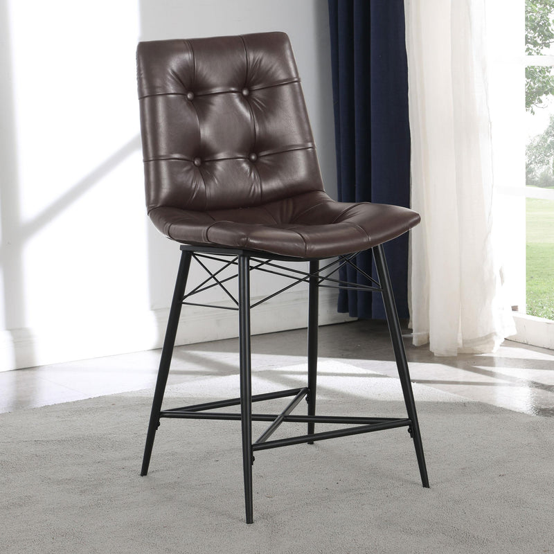 Coaster Furniture Aiken 107860 Upholstered Tufted Counter Chair - Brown (Set of 2) IMAGE 9