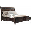  Elements International Kingston KT600KB King Sleigh Storage Bed - Walnut IMAGE 2