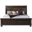  Elements International Kingston KT600KB King Sleigh Storage Bed - Walnut IMAGE 3