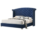 Coaster Furniture Melody 223371KE Upholstered Eastern King Wingback Bed - Pacific Blue IMAGE 1