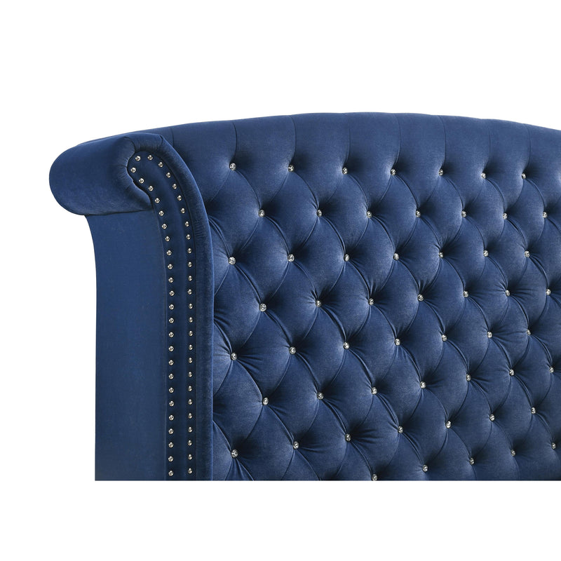 Coaster Furniture Melody 223371KE Upholstered Eastern King Wingback Bed - Pacific Blue IMAGE 2