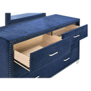 Coaster Furniture Melody 223373 6-Drawer Upholstered Dresser - Pacific Blue IMAGE 2