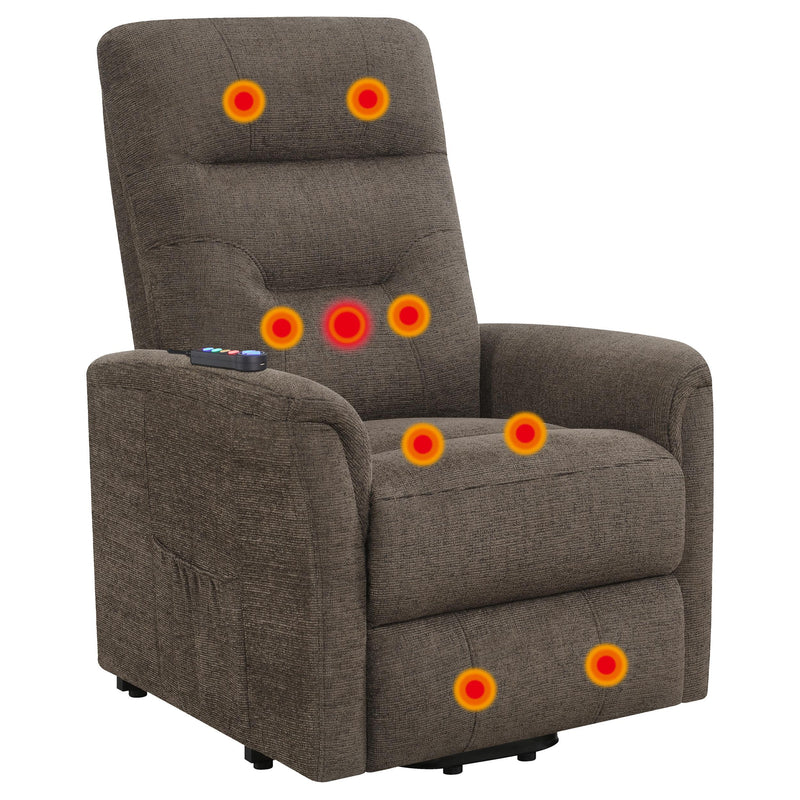 Coaster Furniture Fabric Lift Chair with Heat and Massage 609404P IMAGE 3