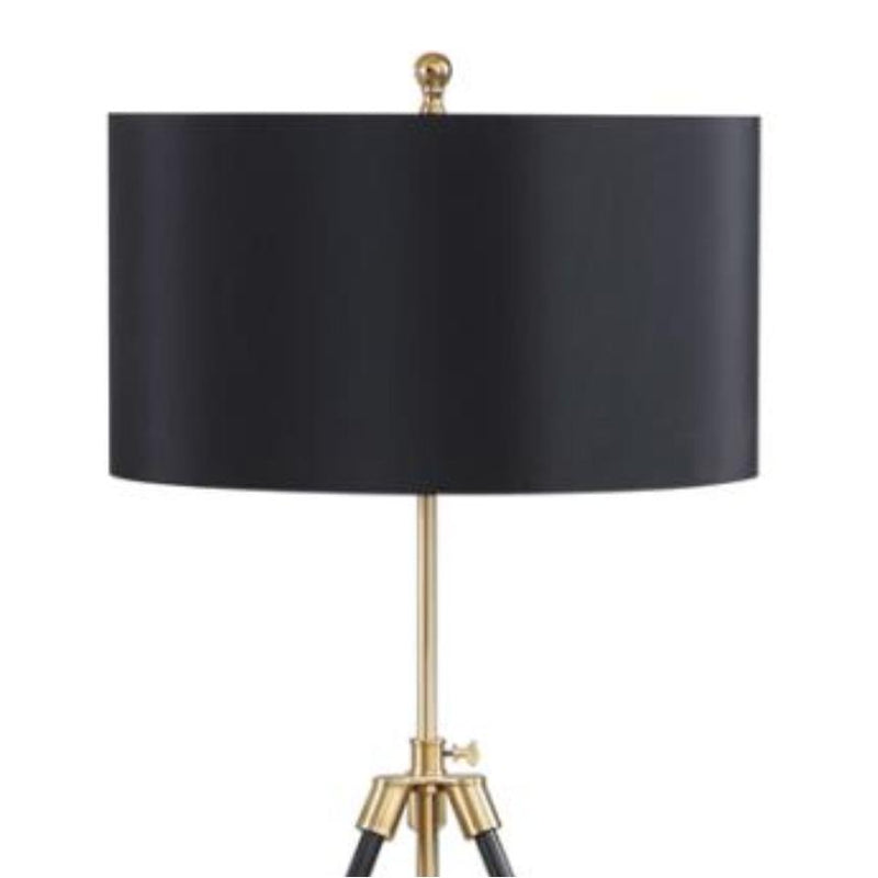 Coaster Furniture Zabka 923255 63-inch Drum Shade Metal Tripod Floor Lamp - Black IMAGE 2