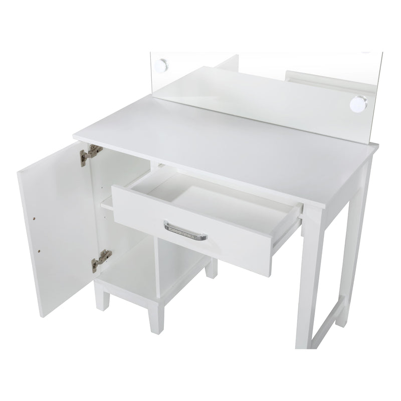 Coaster Furniture Elijah 931149 Vanity Set with Lighting & Stool - White and Dark Grey IMAGE 3