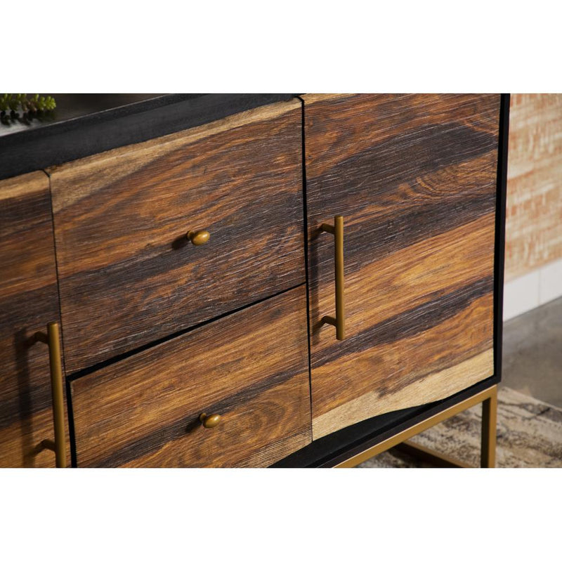 Coaster Furniture Zara 953466 2-door 57" Wood Accent Storage Cabinet - Black Walnut IMAGE 12