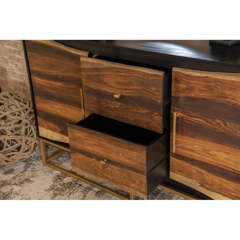 Coaster Furniture Zara 953466 2-door 57" Wood Accent Storage Cabinet - Black Walnut IMAGE 8