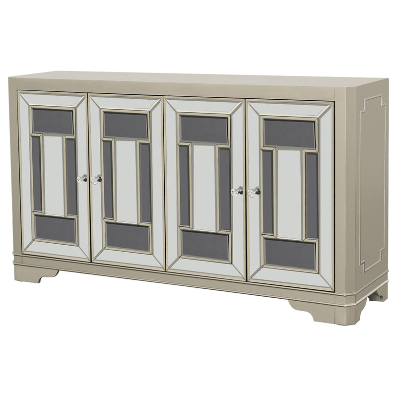 Coaster Furniture Toula 953487 4-door Accent Cabinet - Smoke and Champagne IMAGE 3