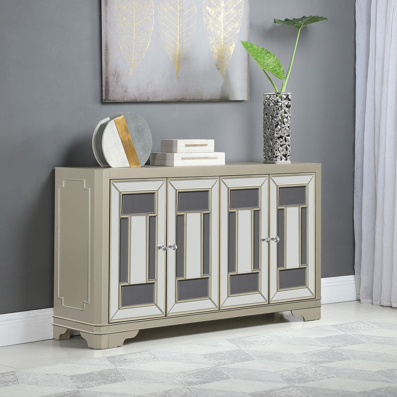 Coaster Furniture Toula 953487 4-door Accent Cabinet - Smoke and Champagne IMAGE 7
