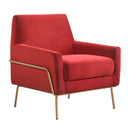  Elements International Lampur ULP3201100E Accent Arm Chair - Red IMAGE 1