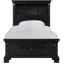  Elements International Calloway CY650TB Twin Bookcase Storage Bed - Black IMAGE 1