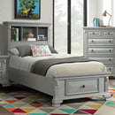  Elements International Calloway CY350FB Full Bookcase Storage Bed - Grey IMAGE 1