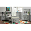 Elements International Calloway CY350TB Twin Bookcase Storage Bed - Grey IMAGE 3