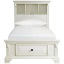  Elements International Calloway CY750TB Twin Bookcase Storage Bed - White IMAGE 1