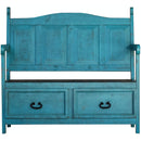  Elements International Alexander MAAX100MBN Monasterio Bench w/ Storage - Turquoise IMAGE 2