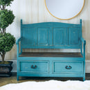  Elements International Alexander MAAX100MBN Monasterio Bench w/ Storage - Turquoise IMAGE 3