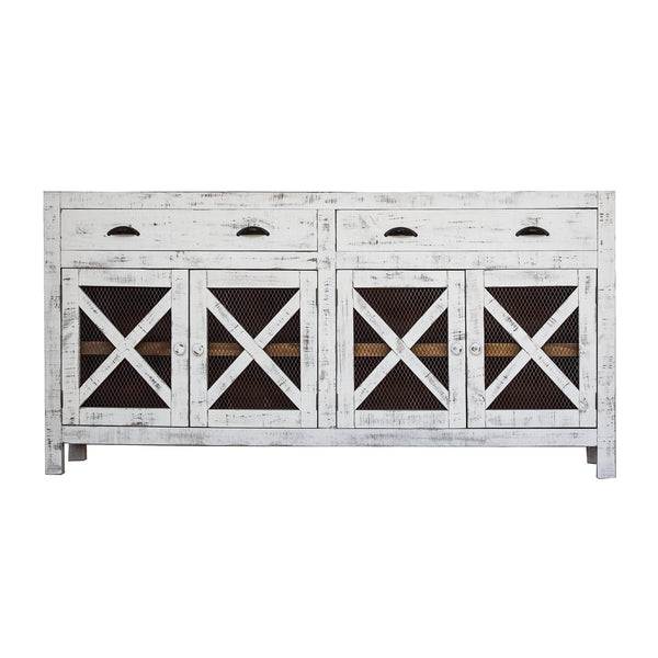  Elements International Bruno MABR100DR Accent Cabinet - White/Brown IMAGE 1