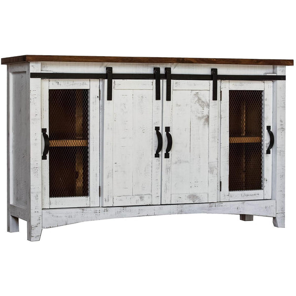  Elements International Hugo MAHG100TV TV Stand - White/Brown IMAGE 1
