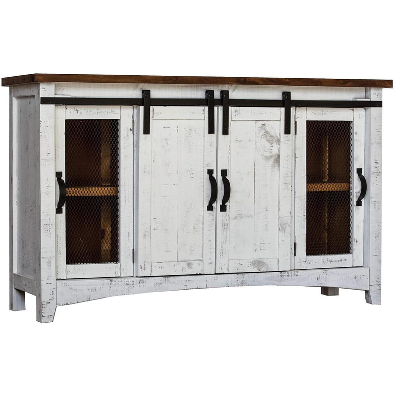 Elements International Hugo MAHG100TV TV Stand - White/Brown IMAGE 1