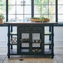  Elements International Matthew MAMW092KI Kitchen Island - Black/Brown IMAGE 1