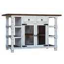  Elements International Matthew MAMW022KI Kitchen Island - White/Brown IMAGE 3