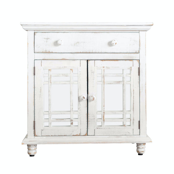  Elements International Sergio MASG02CNE Accent Cabinet - White IMAGE 1
