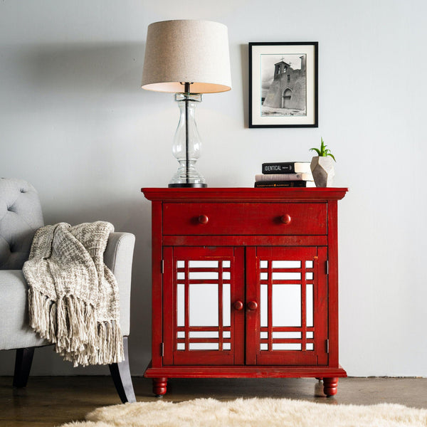  Elements International Sergio MASG05CNE Accent Cabinet - Red IMAGE 1