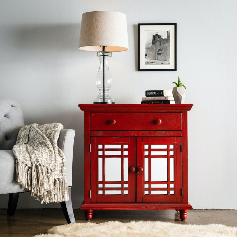  Elements International Sergio MASG05CNE Accent Cabinet - Red IMAGE 1