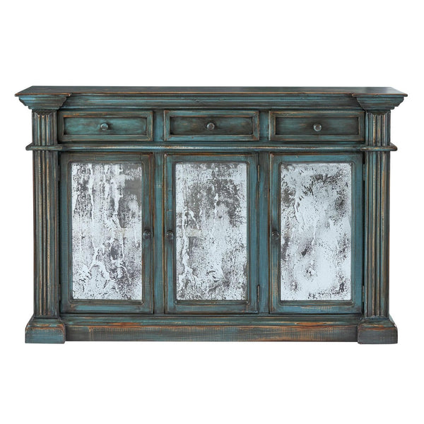  Elements International Anthony MAAT400CN Accent Cabinet - Aqua IMAGE 1