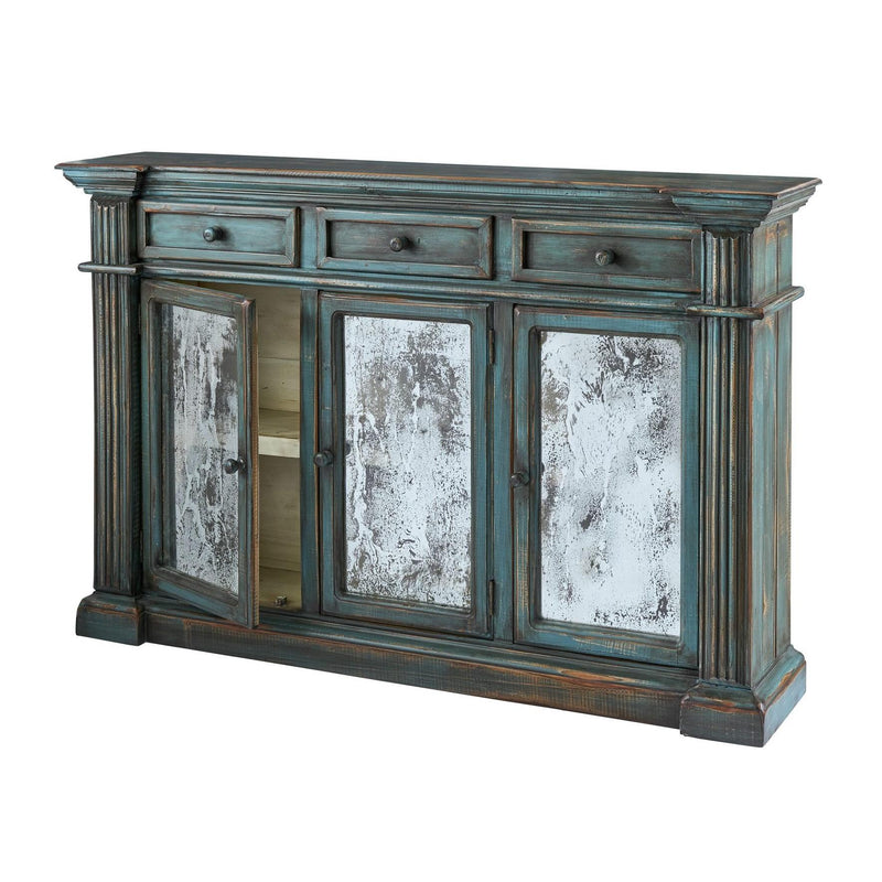  Elements International Anthony MAAT400CN Accent Cabinet - Aqua IMAGE 3