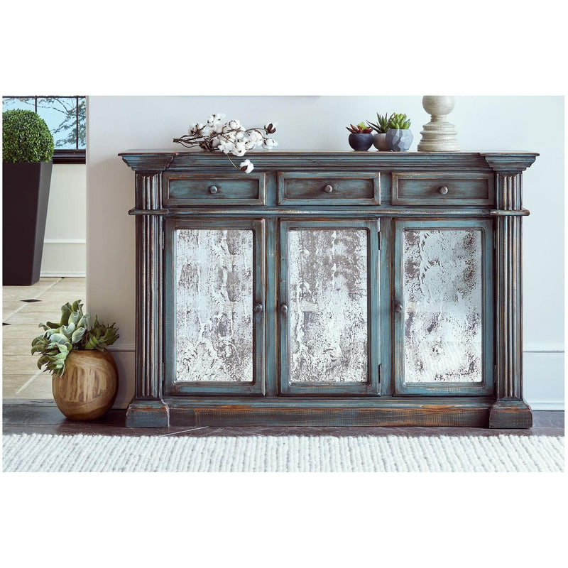  Elements International Anthony MAAT400CN Accent Cabinet - Aqua IMAGE 6