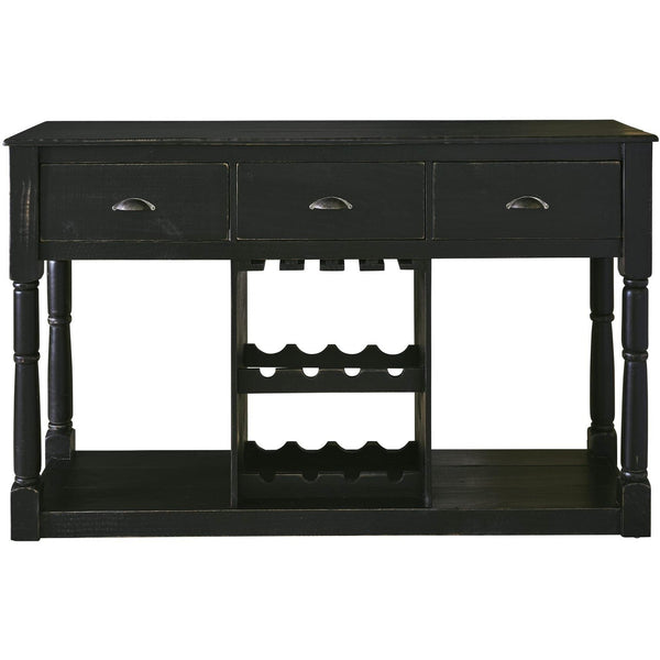  Elements International Griffin MAGF21BR Bar Cabinet - Salvaged Black IMAGE 1