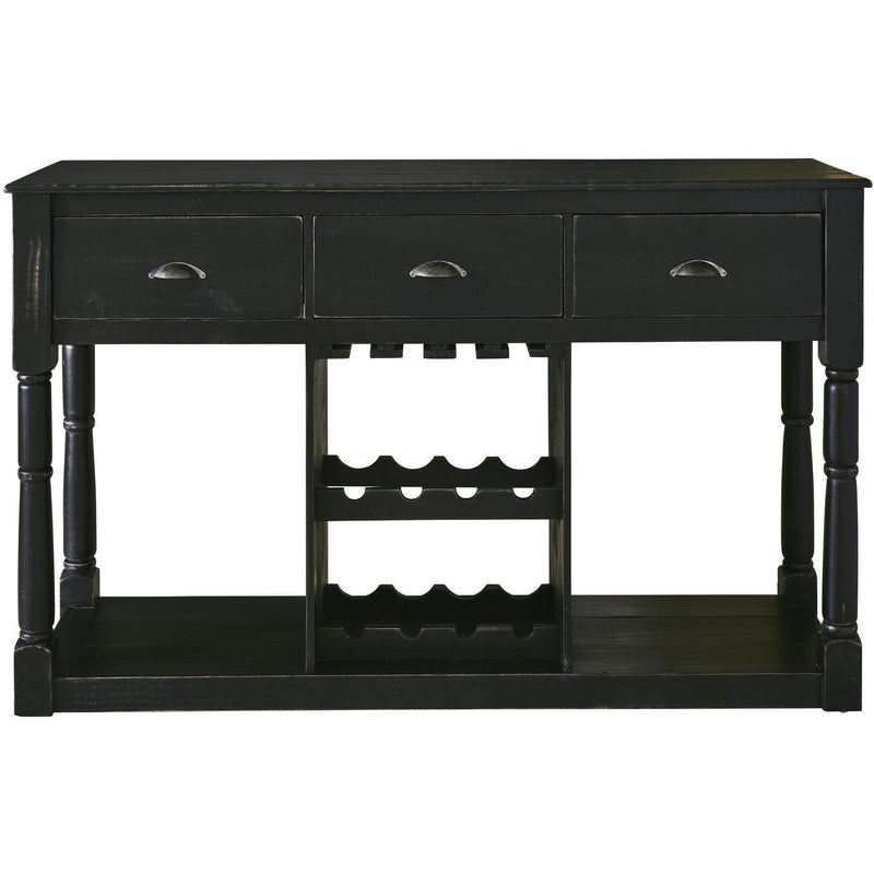  Elements International Griffin MAGF21BR Bar Cabinet - Salvaged Black IMAGE 1