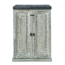  Elements International Carolina MACR013FB Fold Out Bar Cabinet - Antique White/Grey IMAGE 1