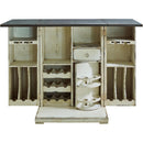  Elements International Carolina MACR013FB Fold Out Bar Cabinet - Antique White/Grey IMAGE 2