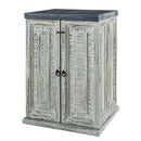  Elements International Carolina MACR013FB Fold Out Bar Cabinet - Antique White/Grey IMAGE 3