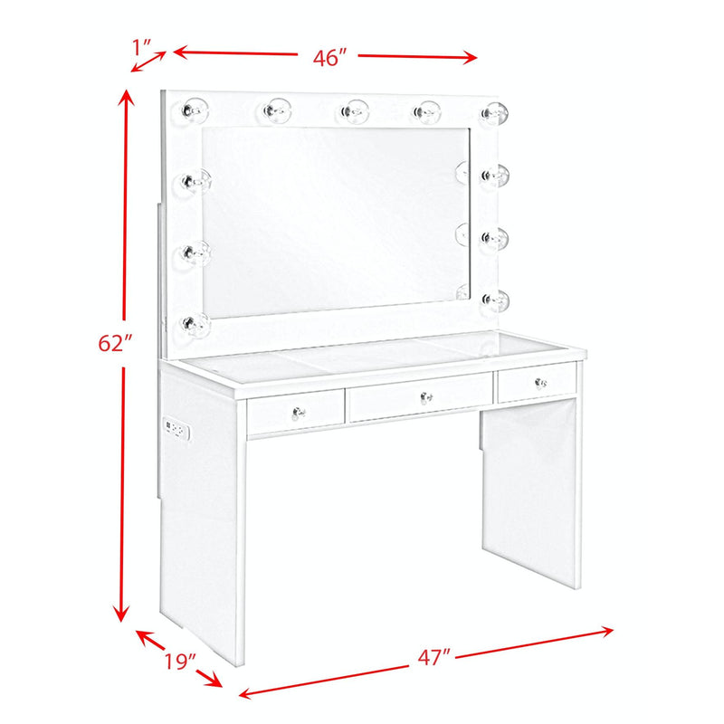  Elements International Ariana CVAR700VB/VM Vanity Set - White IMAGE 10