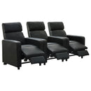  Coaster Furniture Toohey 600181-S3B 3 pc Home Theater Seating IMAGE 2
