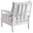 Coaster Furniture Blanchett 903835 Upholstered Bobbin Accent Chair - White and Navy IMAGE 5