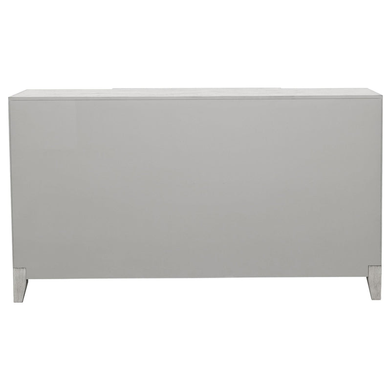 Coaster Furniture Mckellen 953376 4-door Wood Trellis Accent Cabinet - Distressed White IMAGE 5