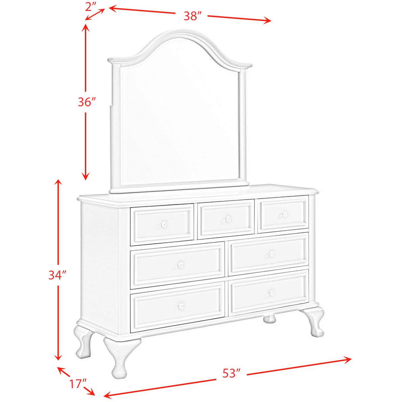  Elements International Jesse JS300DRMR Dresser and Mirror Set - Grey IMAGE 11