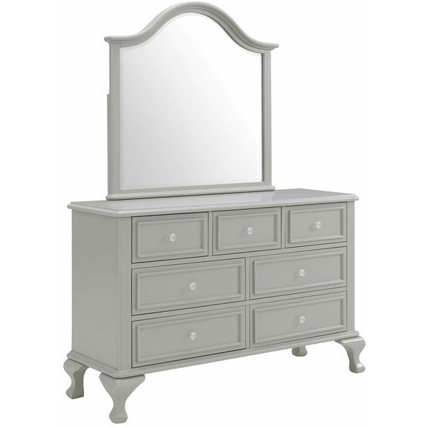  Elements International Jesse JS300DRMR Dresser and Mirror Set - Grey IMAGE 1