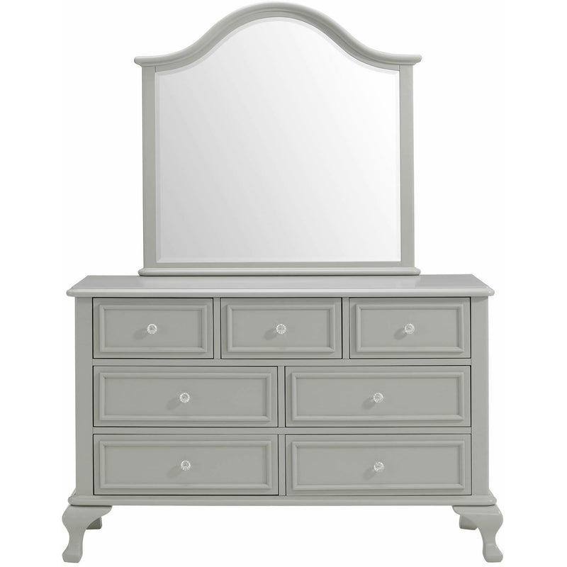  Elements International Jesse JS300DRMR Dresser and Mirror Set - Grey IMAGE 2
