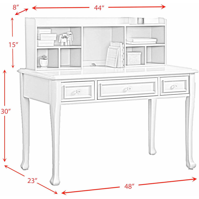  Elements International Jesse JS300DKHT Desk w/ Hutch - Grey IMAGE 11